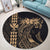 Hawaii Map Kanaka Polynesian Hula Girl Round Carpet Gold - AH - J5R - Polynesian Pride