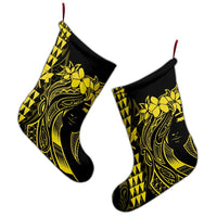 Hawaii Map Kanaka Polynesian Hula Girl Christmas Stocking Yellow - AH - J5R - Polynesian Pride