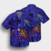 Hawaii Map Kanaka Turtle Hawaiian Shirt - Volcano Style - Galaxy - AH - Polynesian Pride