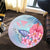 Hawaii Map Kanaka Turtle Galaxy Night Plumeria Hibiscus Round Carpet - AH - Polynesian Pride