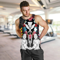 Hawaii Map Kanaka Two Men Holding Flag Tank Top - AH - Polynesian Pride