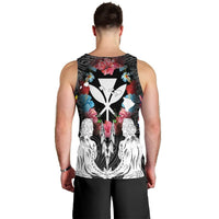 Hawaii Map Kanaka Two Men Holding Flag Tank Top - AH - Polynesian Pride