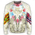Hawaii Map Kanaka Two Men Holding Flag Sweatshirt Beige - AH - Polynesian Pride