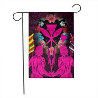 Hawaii Map Kanaka Two Men Holding Flag Flag Pink - AH - Polynesian Pride