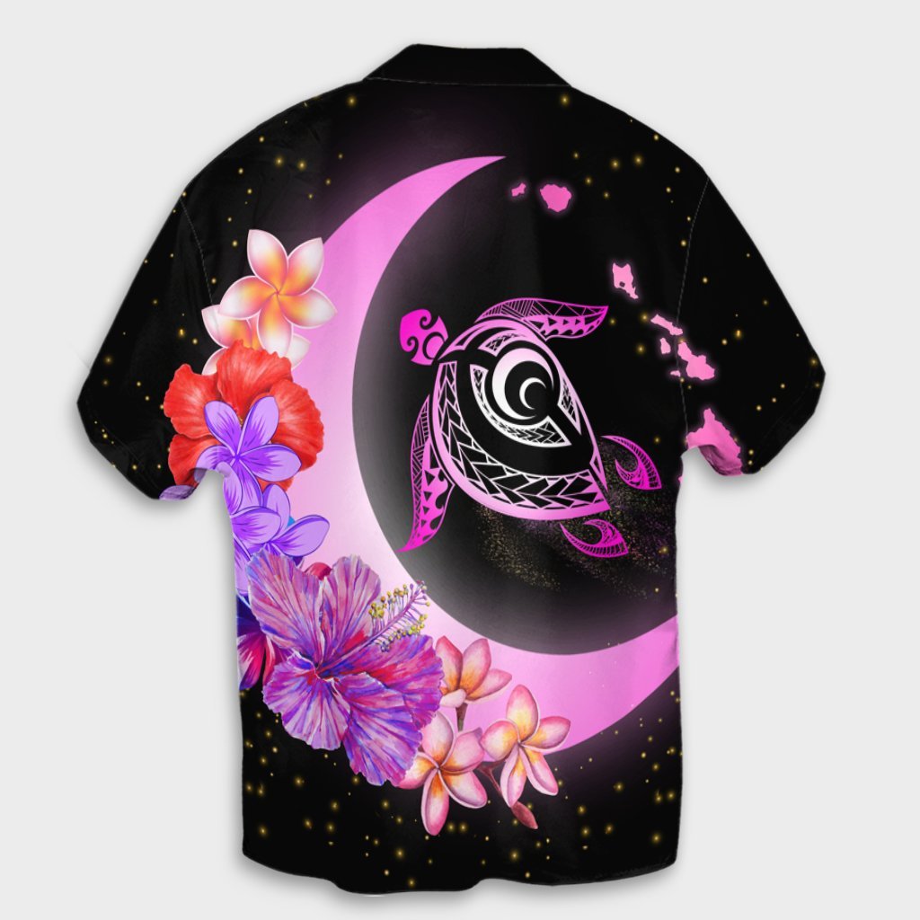 Hawaii Map Moon Star Turtle Plumeria Hibiscus Hawaiian Shirt - AH - Polynesian Pride