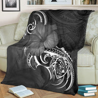 Hawaii Map Turtle Hibiscus Divise Polynesian Premium Blankets - AH - Polynesian Pride