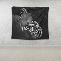 Hawaii Map Turtle Hibiscus Divise Polynesian Tapestry - AH - Polynesian Pride