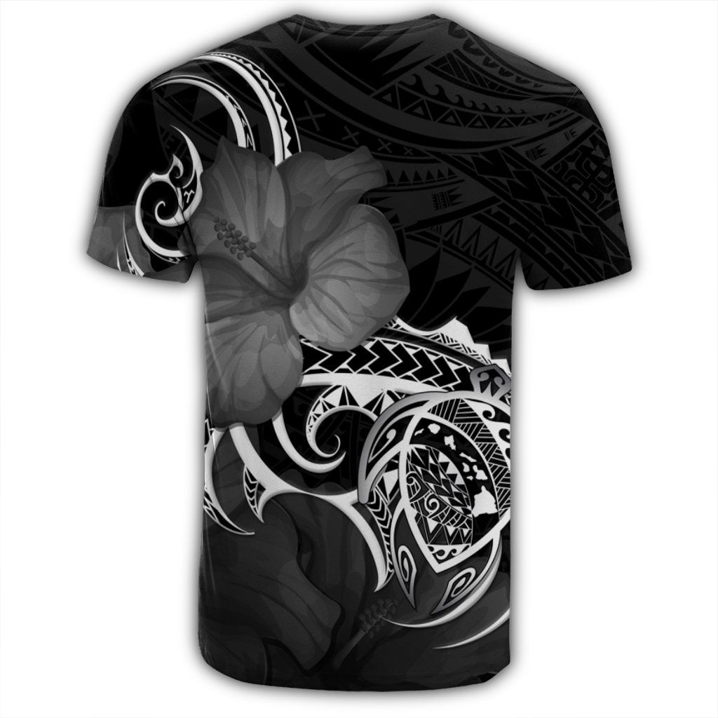 Hawaii Map Turtle Hibiscus Divise Polynesian T Shirt - Polynesian Pride