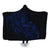 Hawaii Map Turtle Hibiscus Divise Polynesian Hooded Blanket Blue - AH Hooded Blanket White - Polynesian Pride