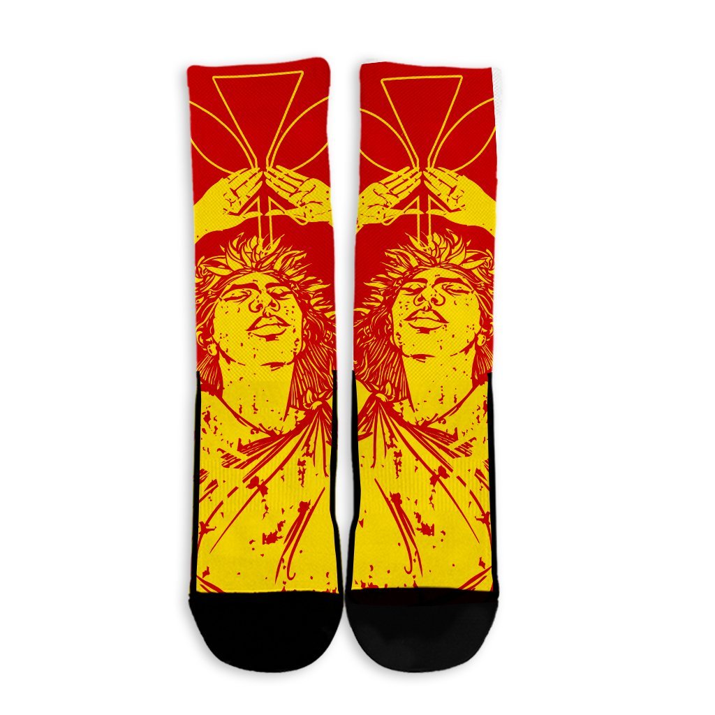 Hawaii Mauna Kea Pele Polynesian Crew Socks - AH - Polynesian Pride