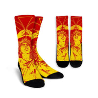 Hawaii Mauna Kea Pele Polynesian Crew Socks - AH Crew Socks White - Polynesian Pride