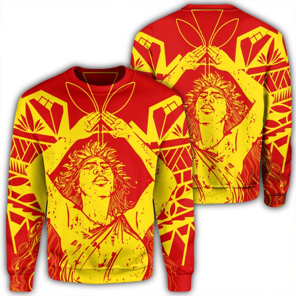 Hawaii Mauna Kea Pele Polynesian Sweatshirt - AH Unisex Black - Polynesian Pride