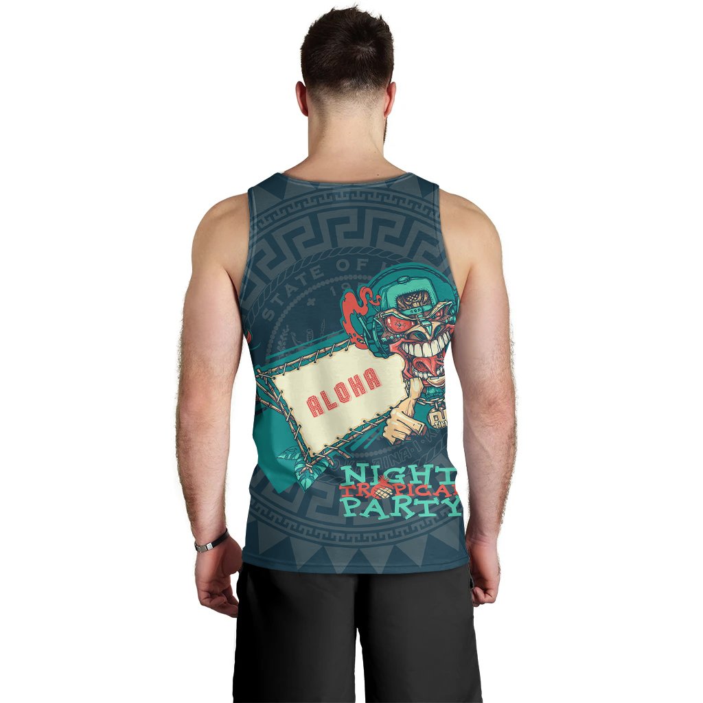 Hawaii Men's Tank Top - Tiki DJ Party - Polynesian Pride