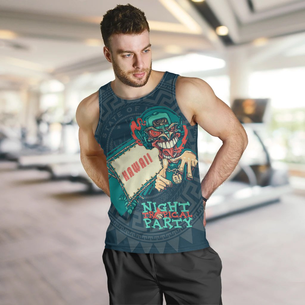 Hawaii Men's Tank Top - Tiki DJ Party - Polynesian Pride