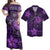 Hawaii Matching Dress and Hawaiian Shirt Hawaii Mix Polynesian Turtle Plumeria Nick Style Purple Matching Couples Outfit - Polynesian Pride
