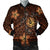 Hawaii Mix Polynesian Turtle Plumeria Bomber Jacket - AH - Nick Style - Orange Black Unisex - Polynesian Pride