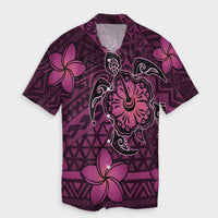Hawaii Mix Polynesian Turtle Plumeria Hawaiian Shirt - AH - Nick Style - Pink Unisex Black - Polynesian Pride