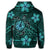 Hawaiian Mix Polynesian Turtle Plumeria Hoodie Nick Style Turquoise - Polynesian Pride