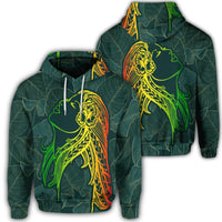 Hawaiian Monstera Kalo Hula Girl Kanaka Maoli Hoodie Unisex Art - Polynesian Pride