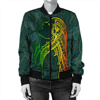 Hawaii Monstera Kalo Hula Girl Kanaka Maoli Bomber Jacket - AH - Polynesian Pride