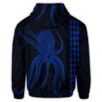 Hawaiian Octopus KaKau Polynesian Hoodie Blue - Polynesian Pride