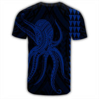 Hawaii Octopus KaKau Polynesian T Shirt Blue - Polynesian Pride