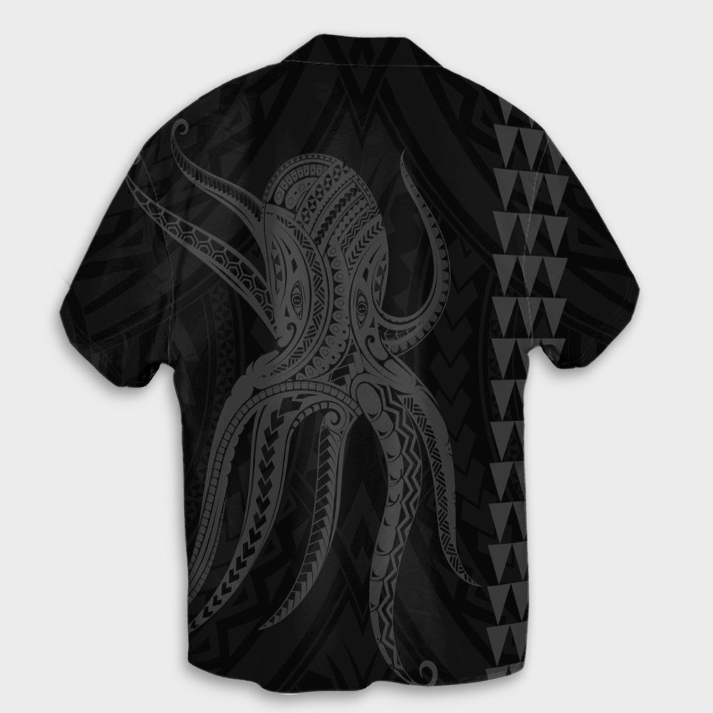 Hawaii Octopus KaKau Polynesian Hawaiian Shirt - Gray - AH - Polynesian Pride