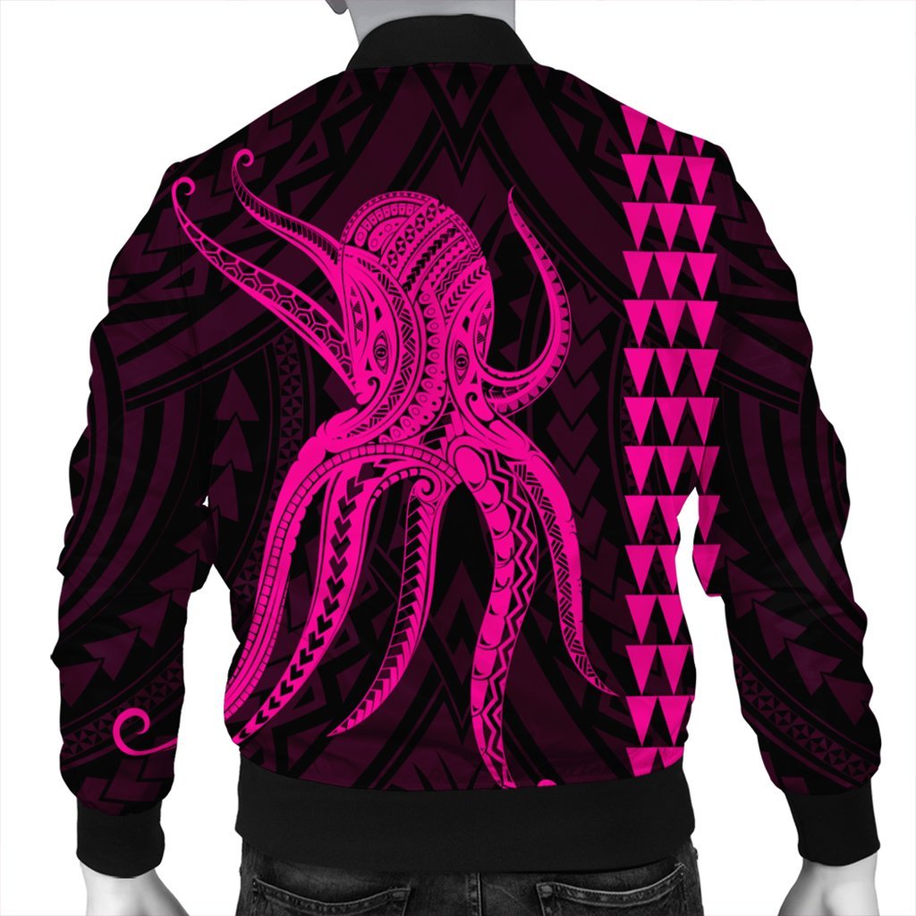 Hawaii Octopus KaKau Polynesian Bomber Jacket - Pink - AH - Polynesian Pride