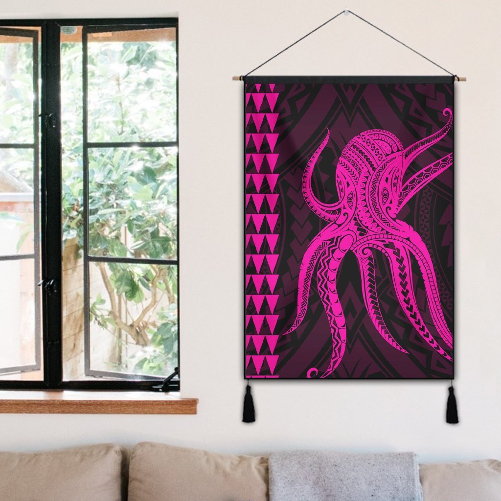 Hawaii Octopus KaKau Polynesian Hanging Poster - Pink - AH - Polynesian Pride