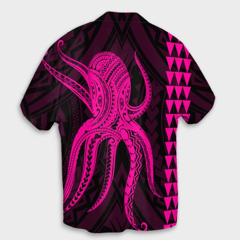 Hawaii Octopus KaKau Polynesian Hawaiian Shirt - Pink - AH - Polynesian Pride