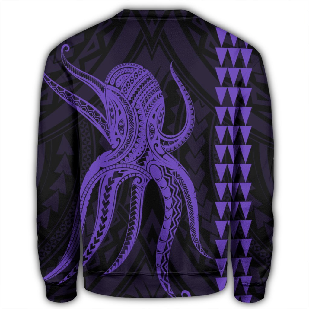 Hawaii Octopus KaKau Polynesian Sweatshirt - Purple - AH - Polynesian Pride