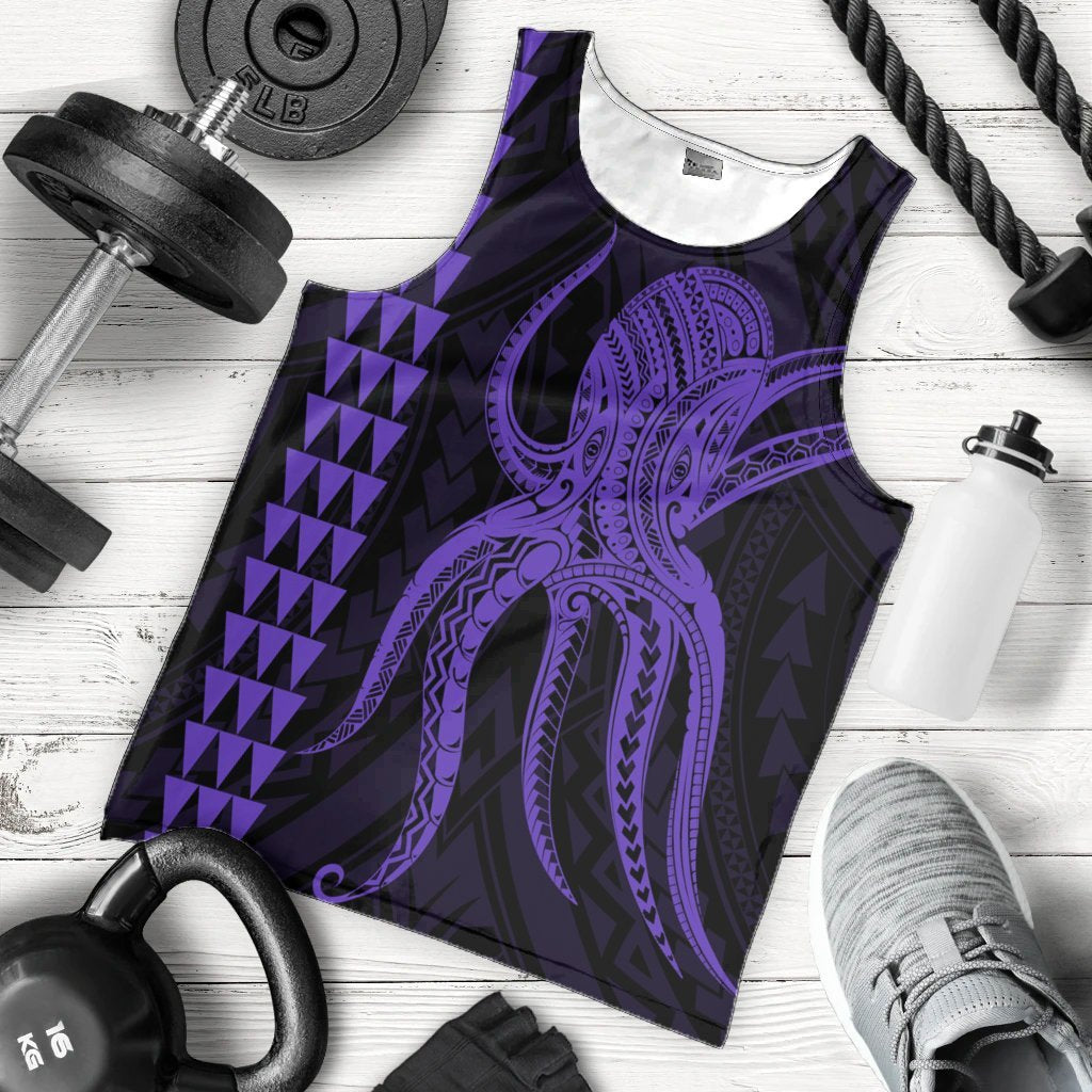 Hawaii Octopus KaKau Polynesian Tank Top - Purple - AH - Polynesian Pride