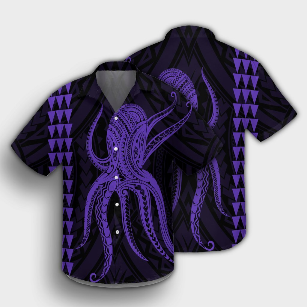 Hawaii Octopus KaKau Polynesian Hawaiian Shirt - Purple - AH - Polynesian Pride