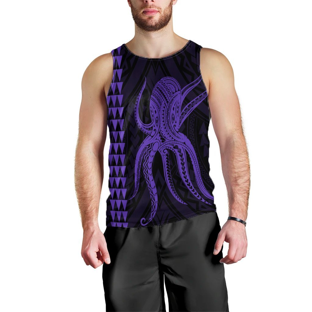 Hawaii Octopus KaKau Polynesian Tank Top - Purple - AH Black - Polynesian Pride