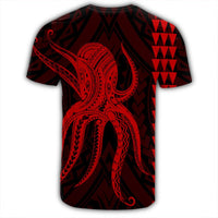 Hawaii Octopus KaKau Polynesian T Shirt Red - Polynesian Pride