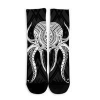 Hawaii Octopus KaKau Polynesian Crew Socks - White - AH - Polynesian Pride