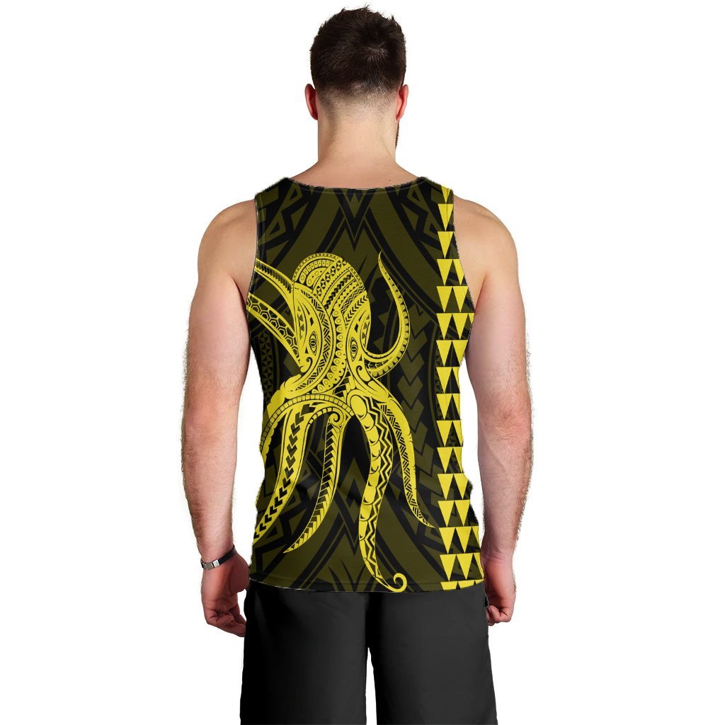 Hawaii Octopus KaKau Polynesian Tank Top - Yellow - AH - Polynesian Pride
