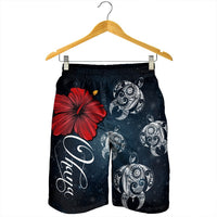 Hawaii Ohana Turtle Hibiscus Galaxy Men's Shorts - AH - Polynesian Pride