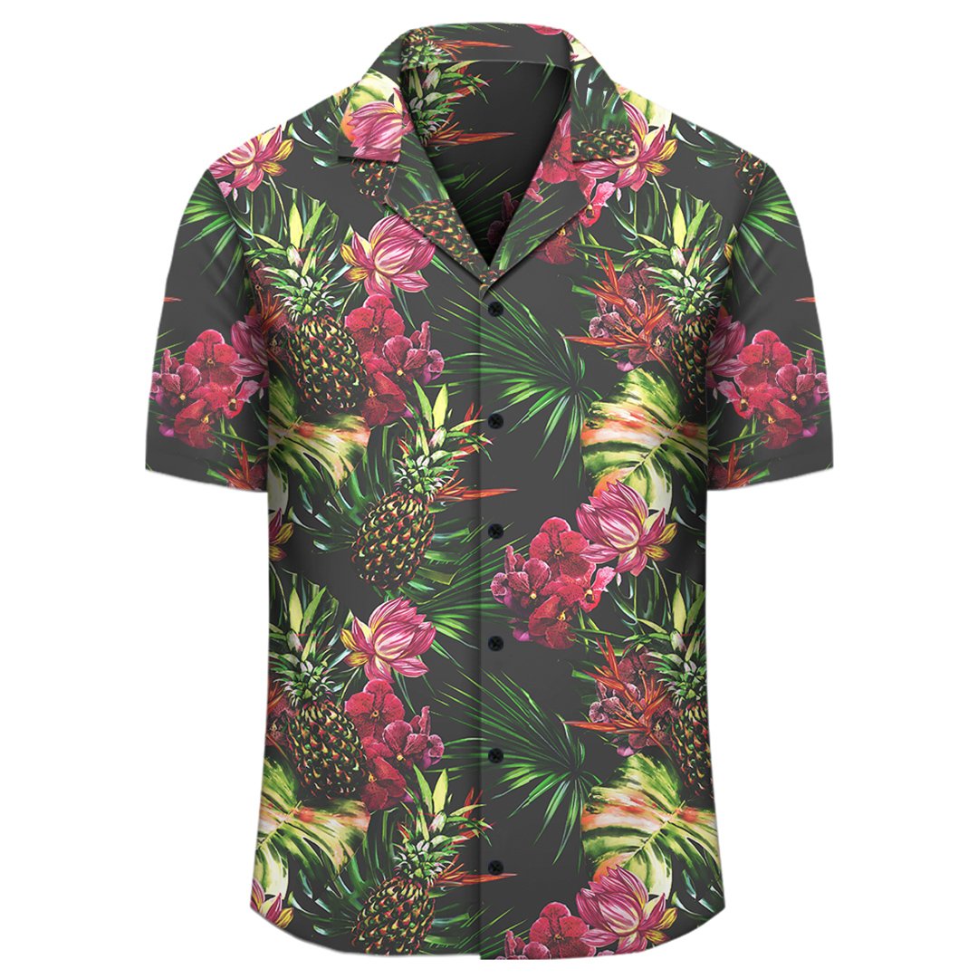 Hawaii Palm Leaves Pineapples Jungle Leaf Hawaiian Shirt - Polynesian Pride