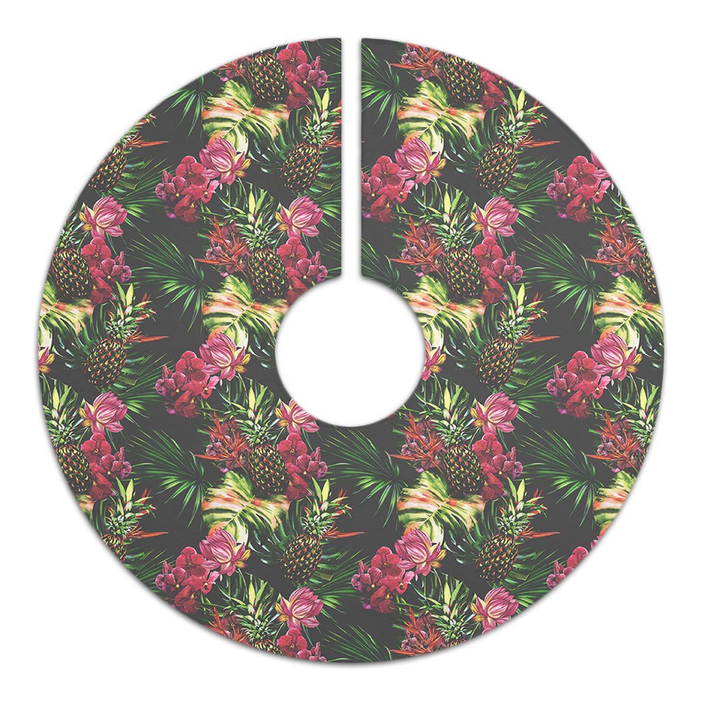Hawaii Palm Leaves Pineapples Jungle Leaf Tree Skirt - Polynesian Pride