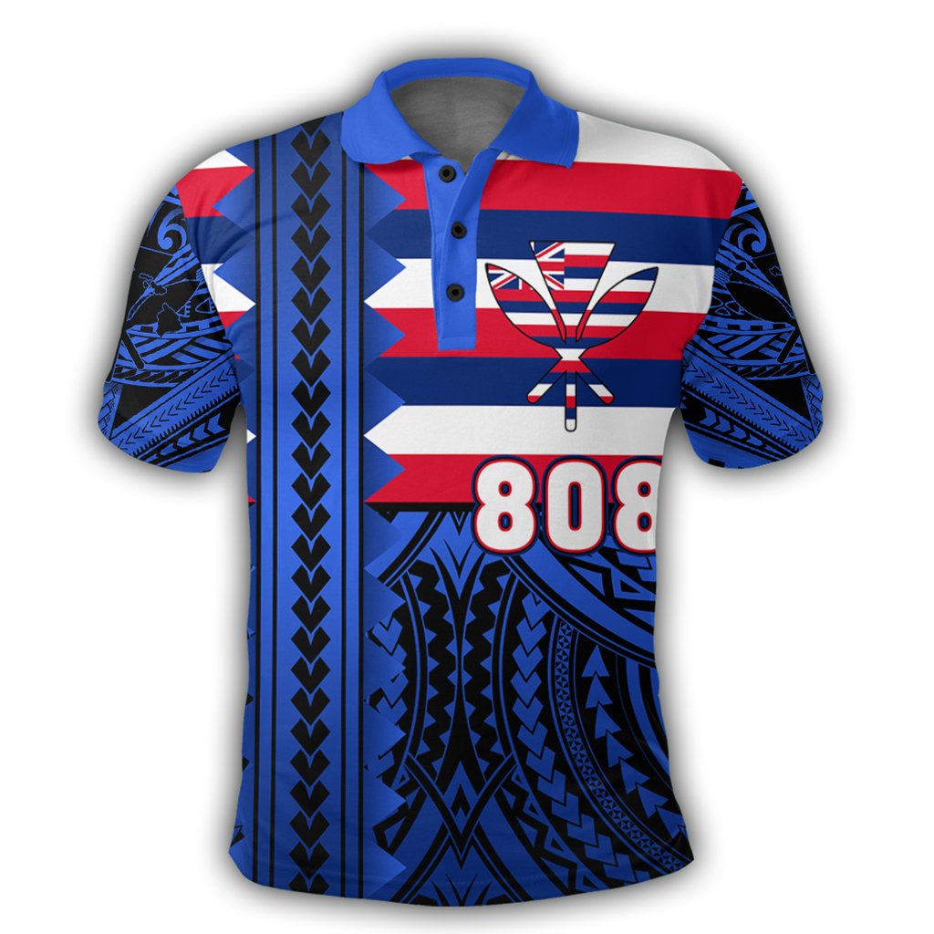 Custom Hawaii Polo Shirt - Hawaiian Flag Speaka Style - Polynesian Pride