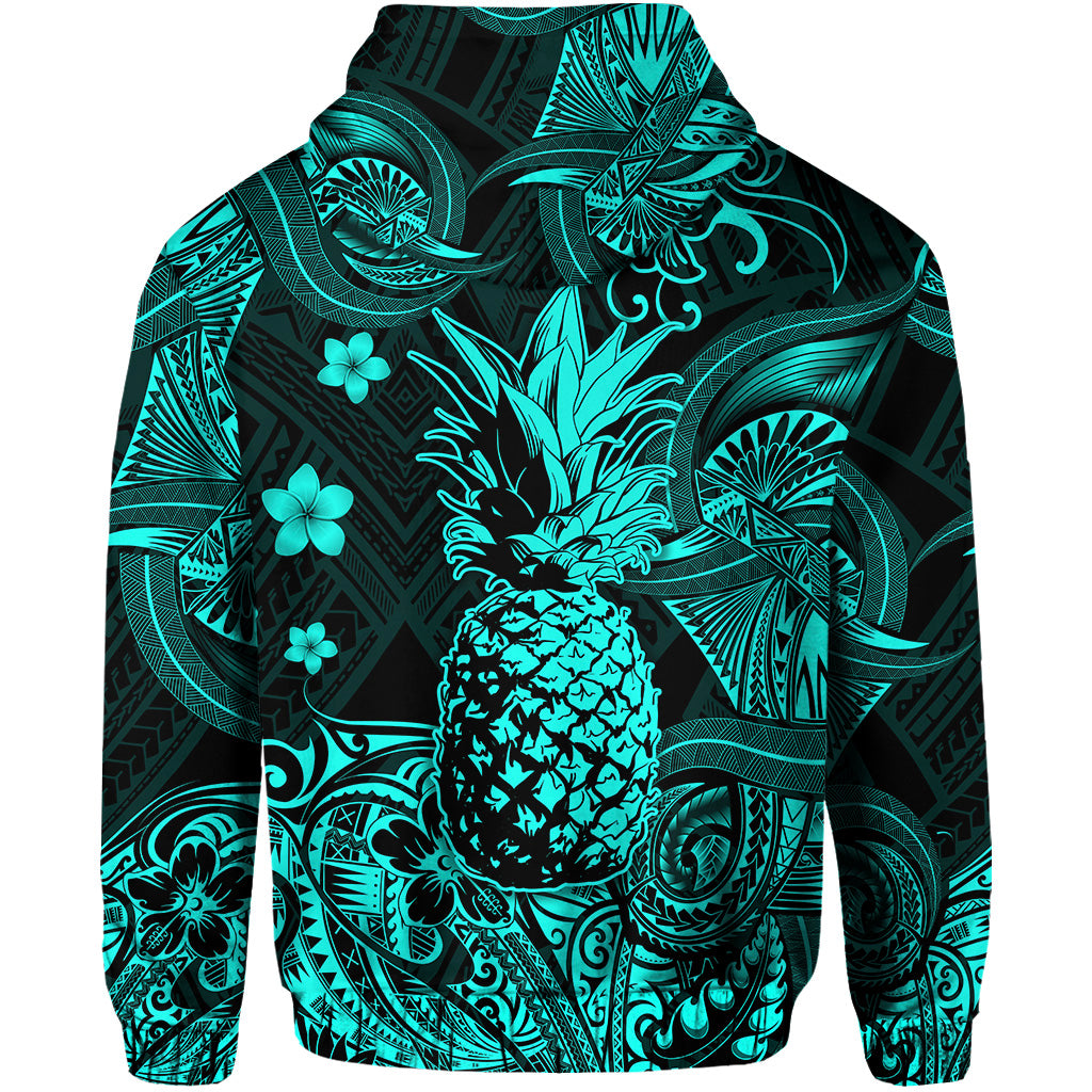 Hawaii Pineapple Polynesian Zip Hoodie Unique Style Turquoise LT8 - Polynesian Pride