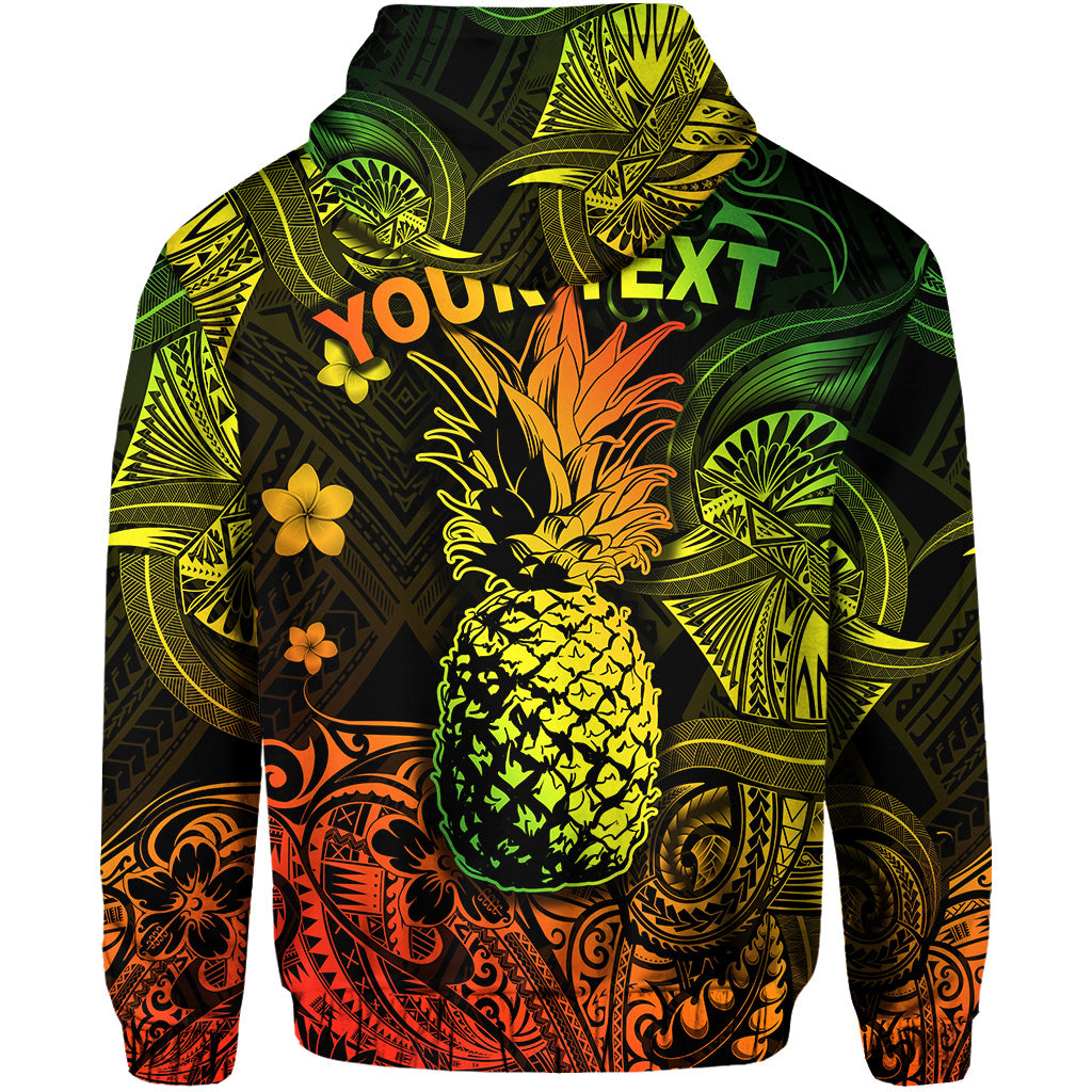Custom Hawaii Pineapple Polynesian Zip Hoodie Unique Style Reggae LT8 - Polynesian Pride