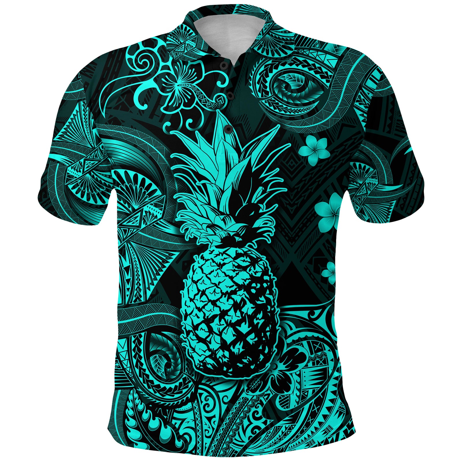 Hawaii Pineapple Polynesian Polo Shirt Unique Style Turquoise LT8 - Polynesian Pride