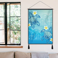 Hawaii Plumeria Deep Blue Turtle Hanging Poster - AH - Polynesian Pride
