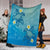 Hawaii Plumeria Deep Blue Turtle Premium Blankets - AH - Polynesian Pride