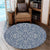 Hawaii Polynesian Culture Blue White Round Carpet - AH Round Carpet Luxurious Plush - Polynesian Pride