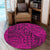 Hawaii Polynesian Hawaiian Style Tribal Tattoo Pink Round Carpet - AH Round Carpet Luxurious Plush - Polynesian Pride