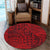 Hawaii Polynesian Hawaiian Style Tribal Tattoo Red Round Carpet - AH Round Carpet Luxurious Plush - Polynesian Pride