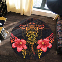 Hawaii Polynesian Hibiscus Animal Round Carpet - AH - Polynesian Pride